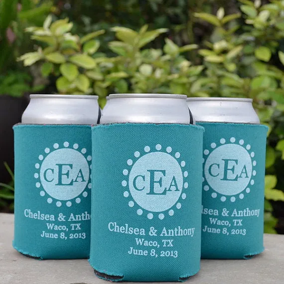 Personalized Monogram Frame Can Coolers