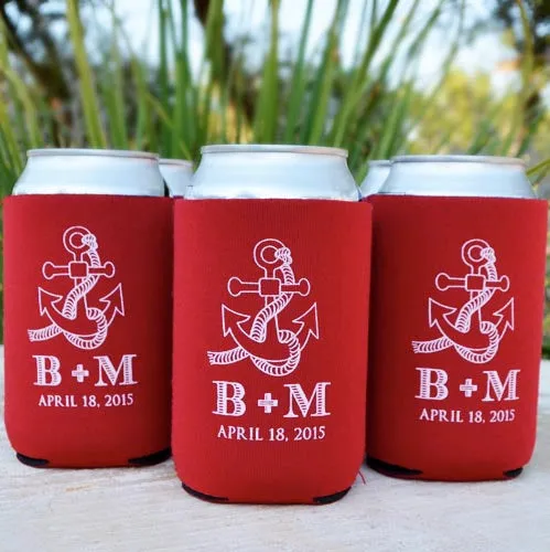 Personalized Nautical Party Can Coolers
