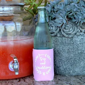 Personalized Wreath Border Can Coolers
