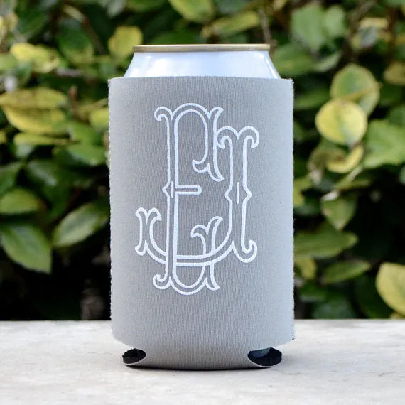Personalized Wreath Border Can Coolers