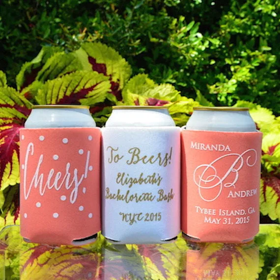 Personalized Wreath Border Can Coolers
