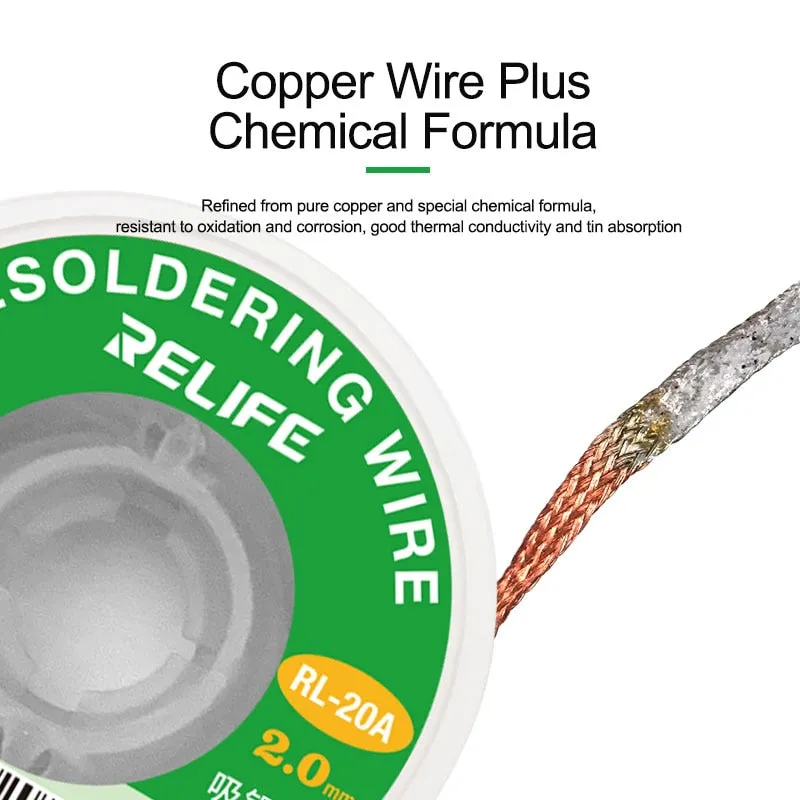 RELIFE RL-20A Soldering Tape Efficient Tin Removal Wire