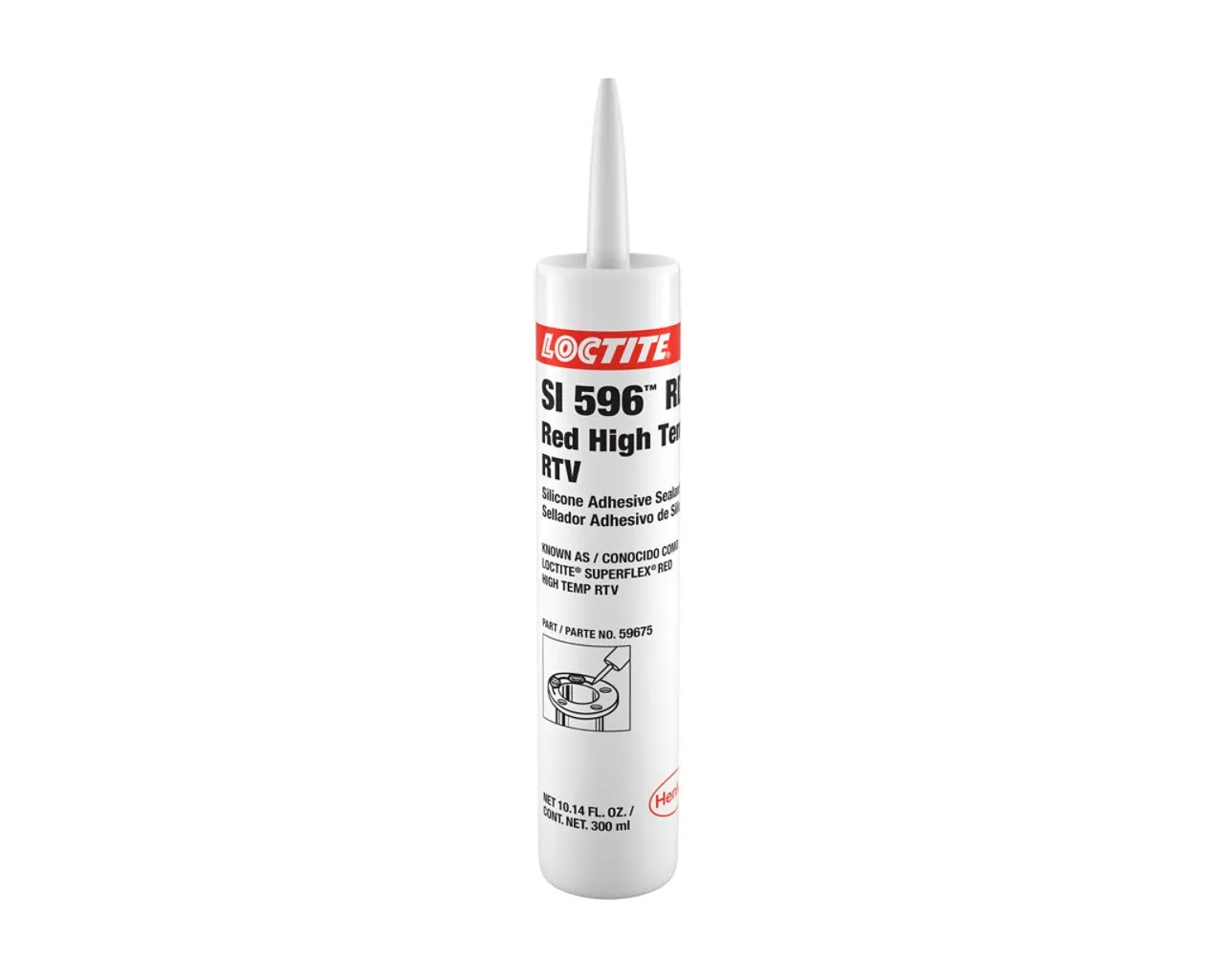 Sealant - Loctite® 596 Red High Temp RTV Silicone Adhesive Sealant, 300mL Cartridge, 198817