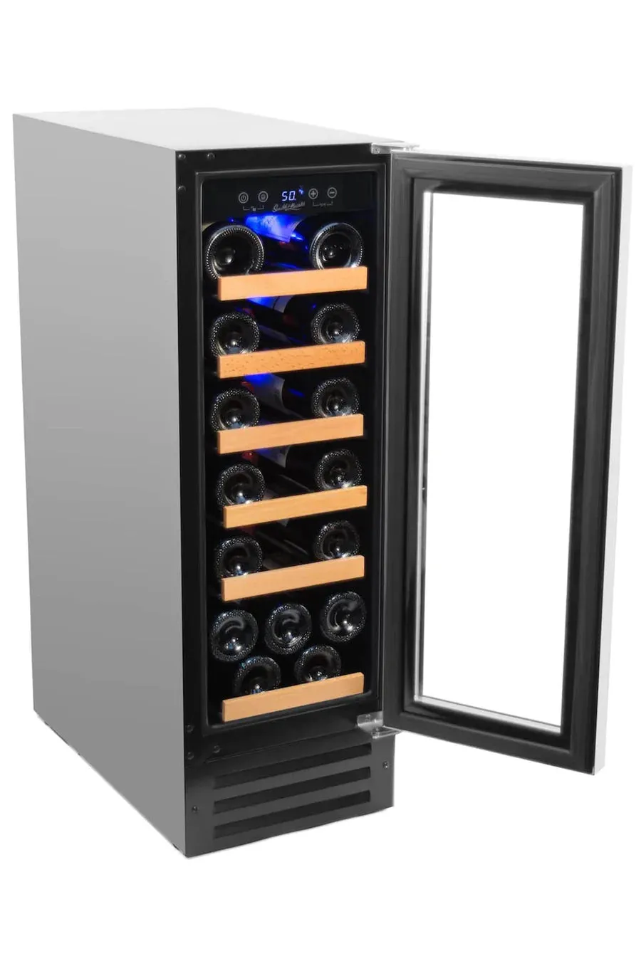 Smith & Hanks 19 Bottle Single Zone Wine Cooler, Stainless Steel Door Trim