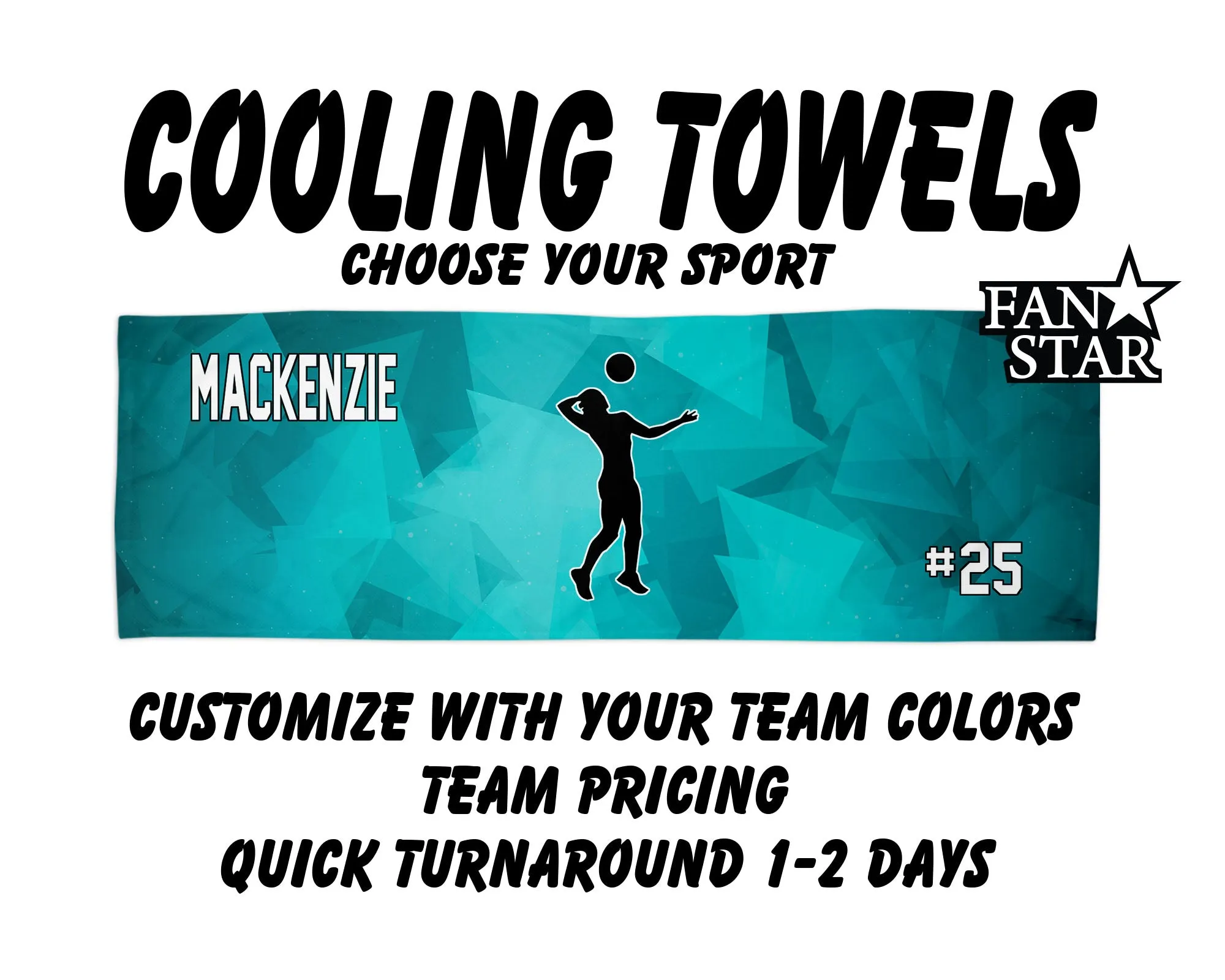 Volleyball Cooling Towel with Prism Background