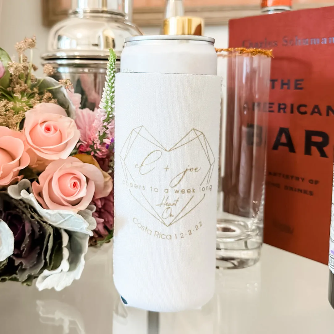White Skinny Neoprene Can Coolers