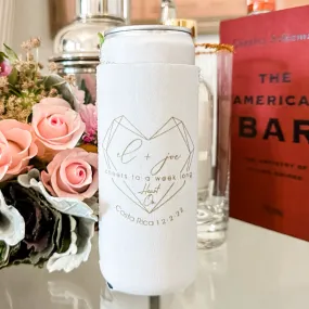 White Skinny Neoprene Can Coolers