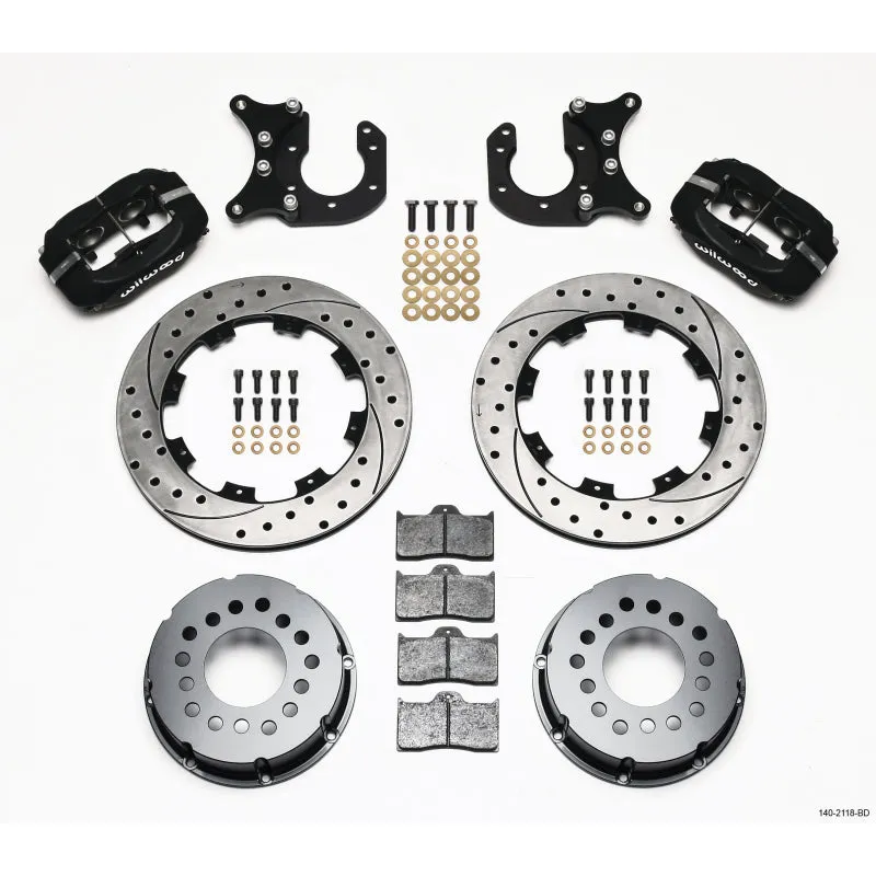 Wilwood Dynalite Pro Series Rear Brake Kit - Black - SRP Drilled & Slotted Rotor - New Big Ford